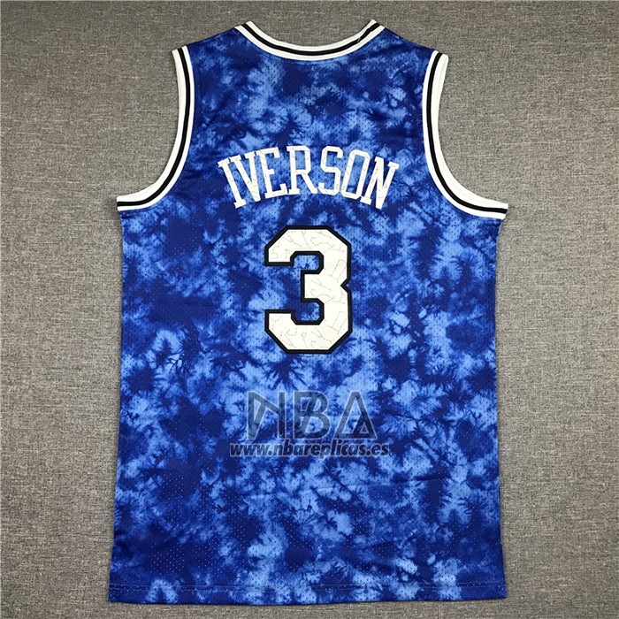 Camiseta Philadelphia 76ers Allen Iverson NO 3 Galaxy Azul